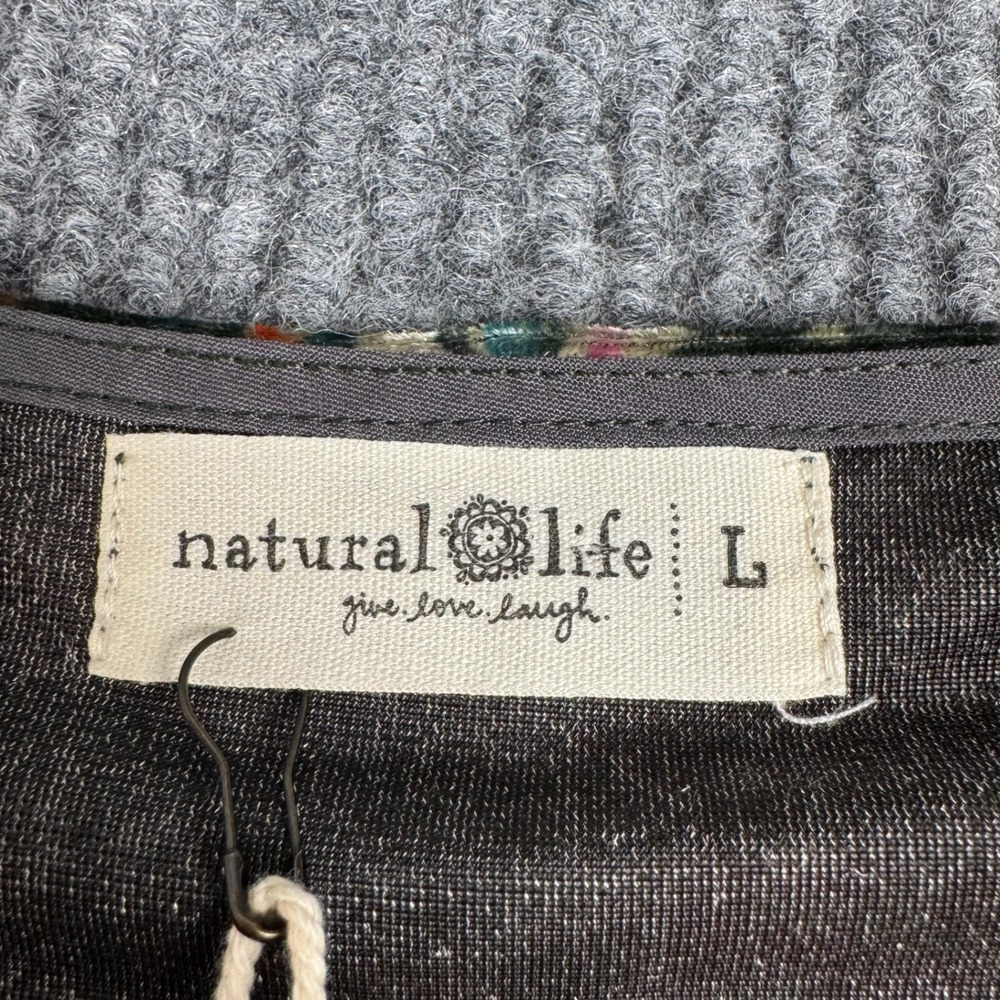 Natural Life Dress Womens L Velvet Floral Empire Waist Fairy Grunge Boho Artsy - Picture 3 of 10